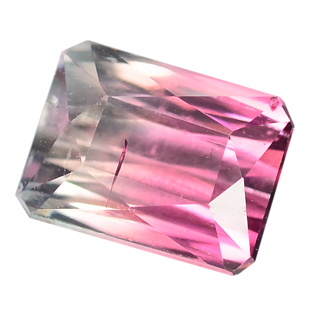 1.23 Ct. Natural Bright Green And Pink Tourmaline Gemstone WITH GLC