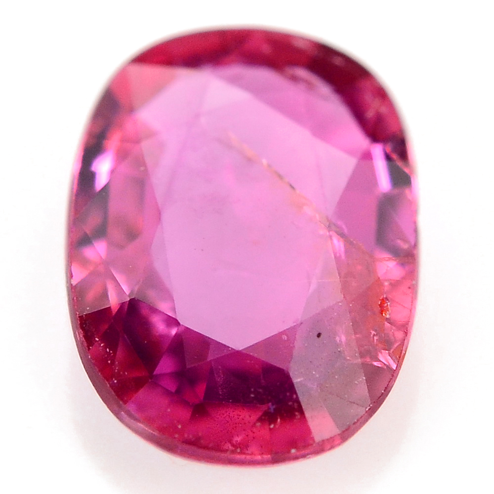 unheated oval natural intense pink sapphire with glc certify