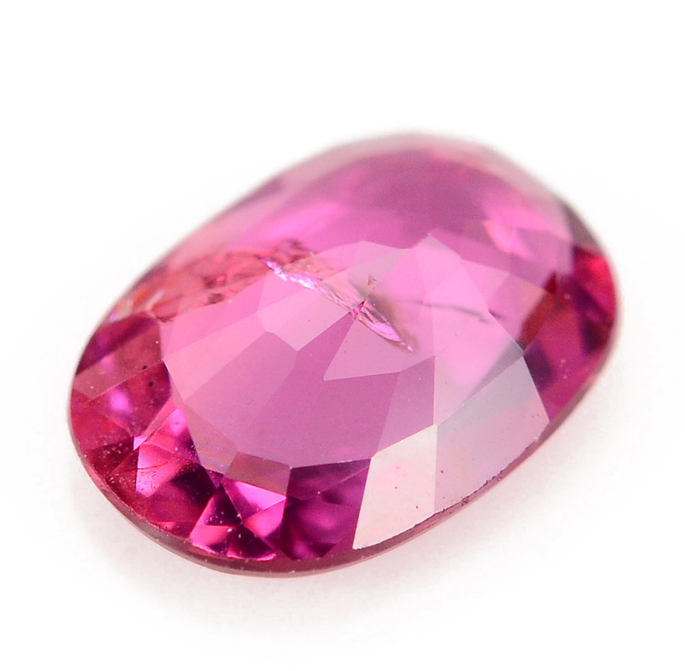 unheated oval natural intense pink sapphire with glc certify